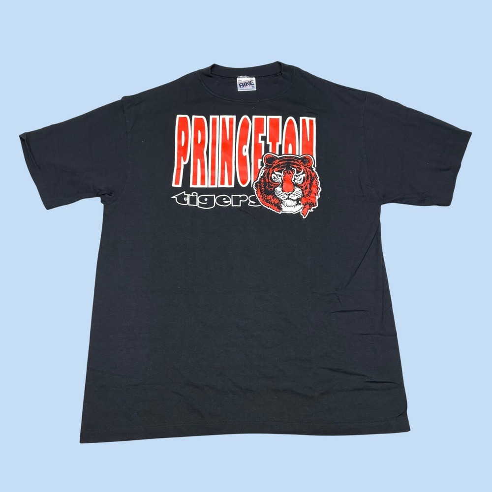 Vintage Bike Princeton Tigers T-Shirt Mens XL Black Made in USA Graphic Tee